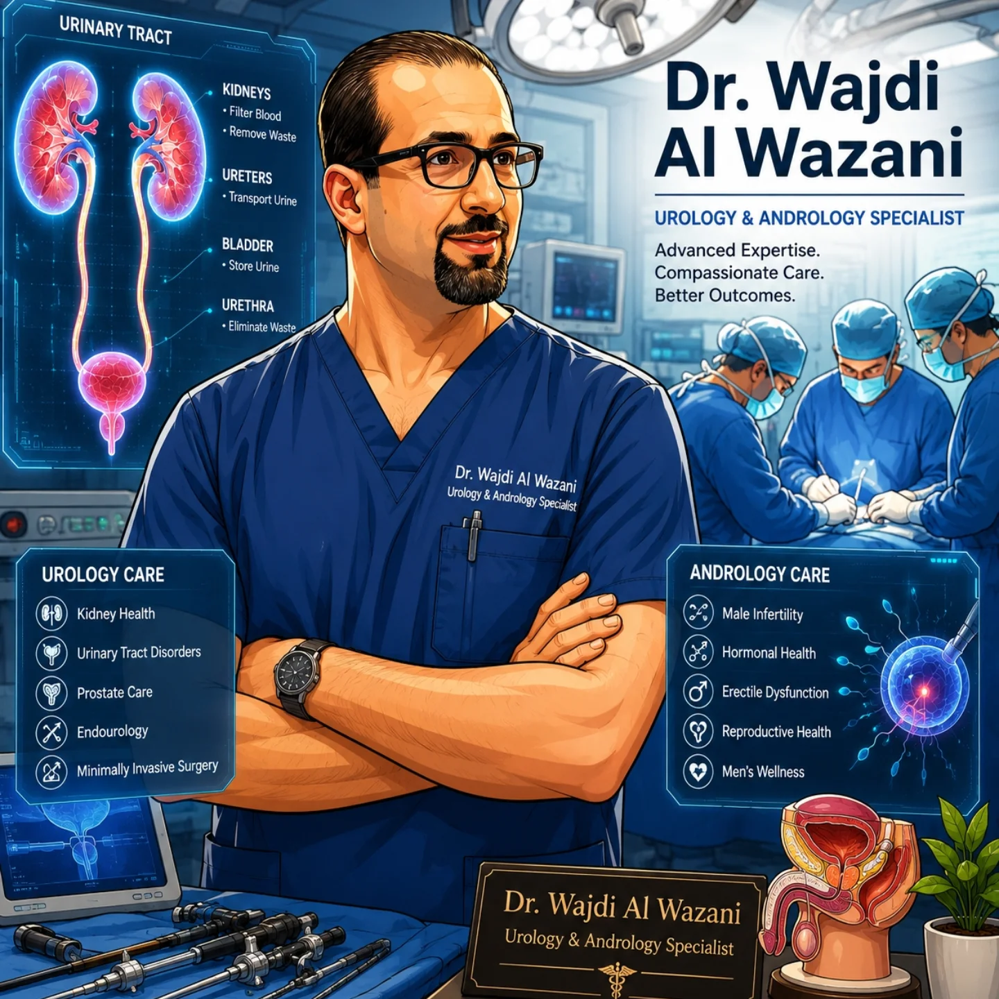 عيادة د. وجدي الوزني لجراحة الكلى والمسالك البولية وأمراض الذكورة والعقم Facebook ad: مريضنا مميز ومهم جدا