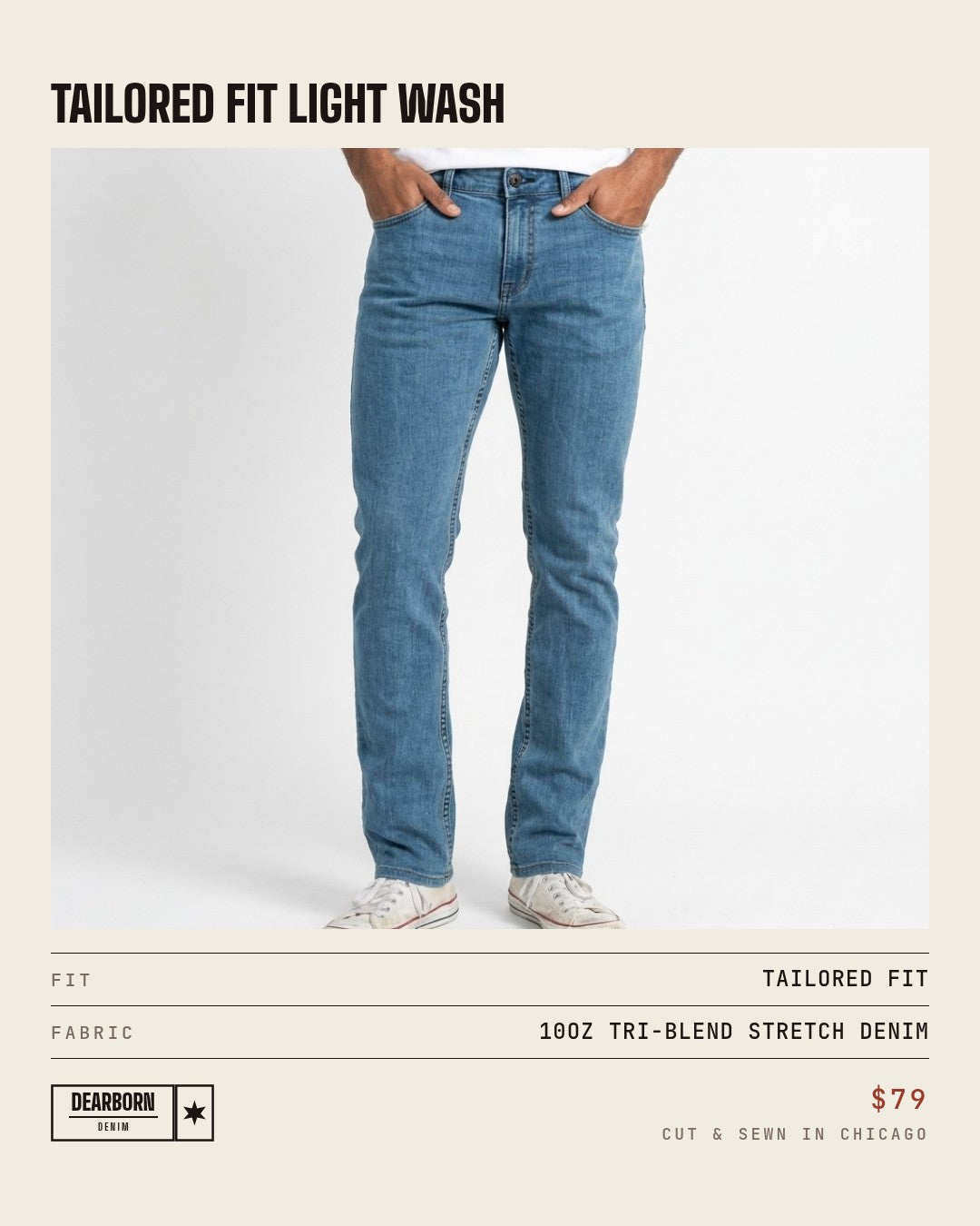 Dearborn Denim & Apparel Facebook ad: 318 Reviews. $79.