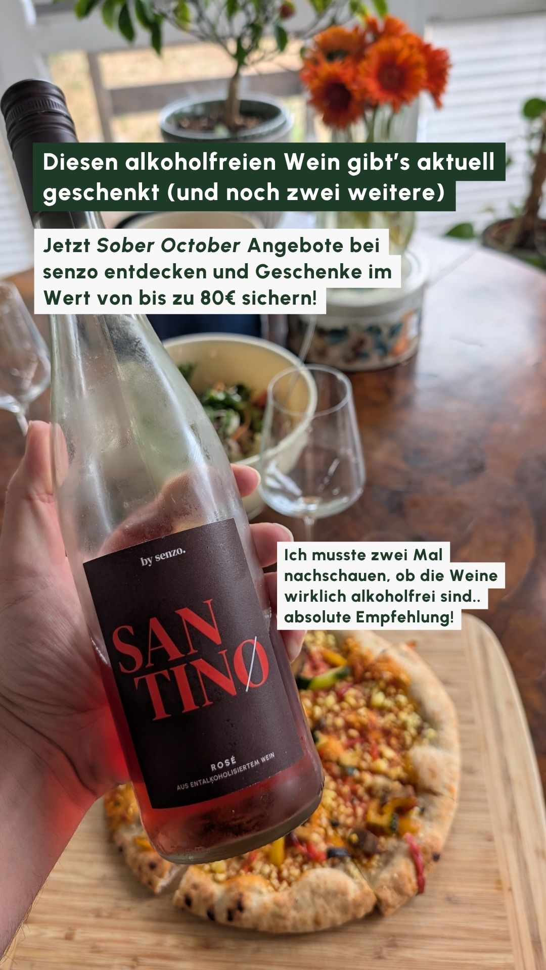 Senzo Facebook ad: 100% Wein, 0,0% Alkohol