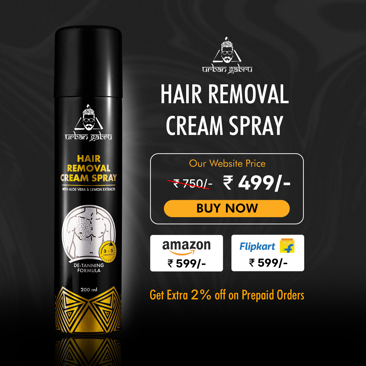 Body Care by UrbanGabru Facebook ad: Extra 2% OFF on Prepaid Orders