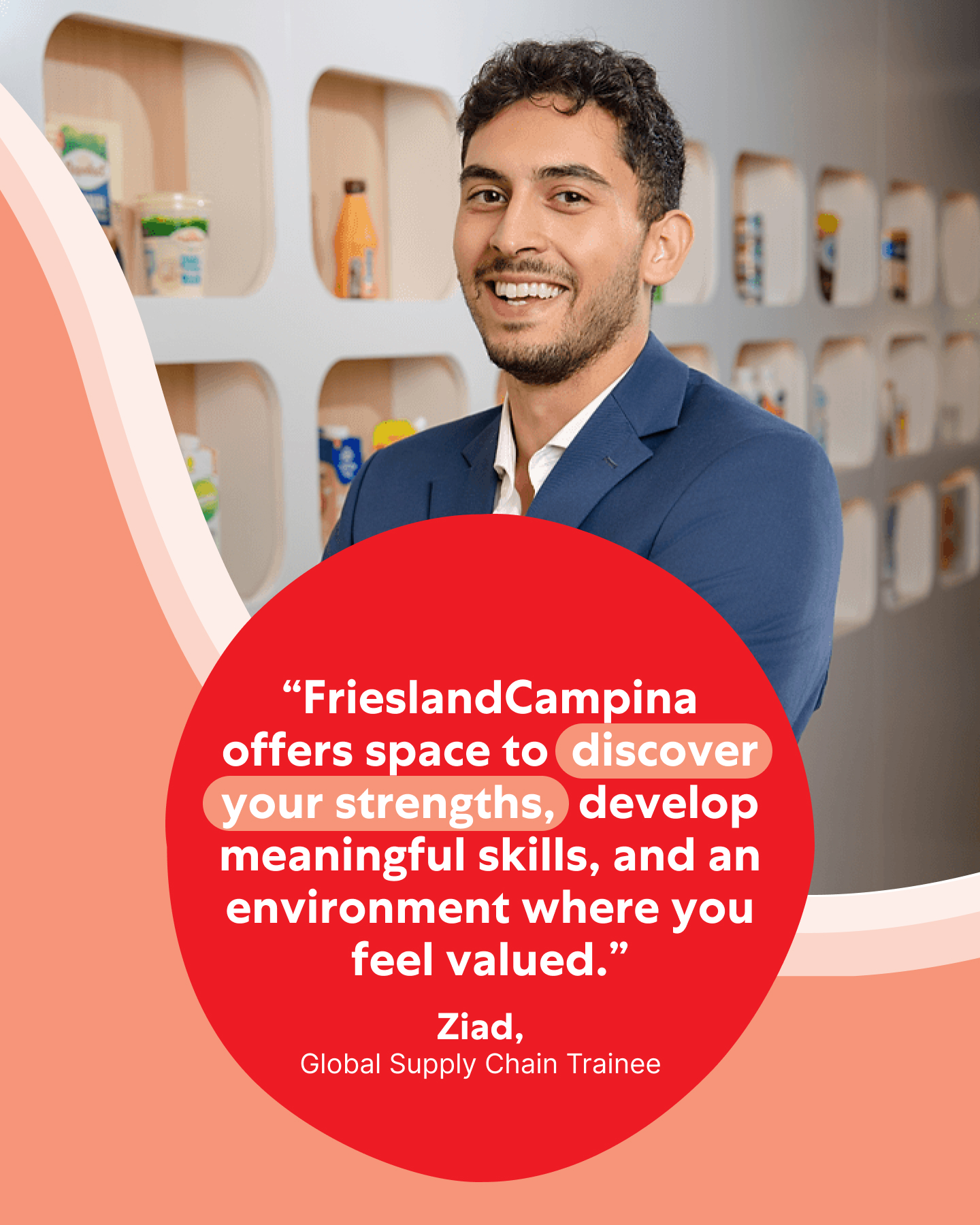 FrieslandCampina Careers Facebook ad: Read more about his experience