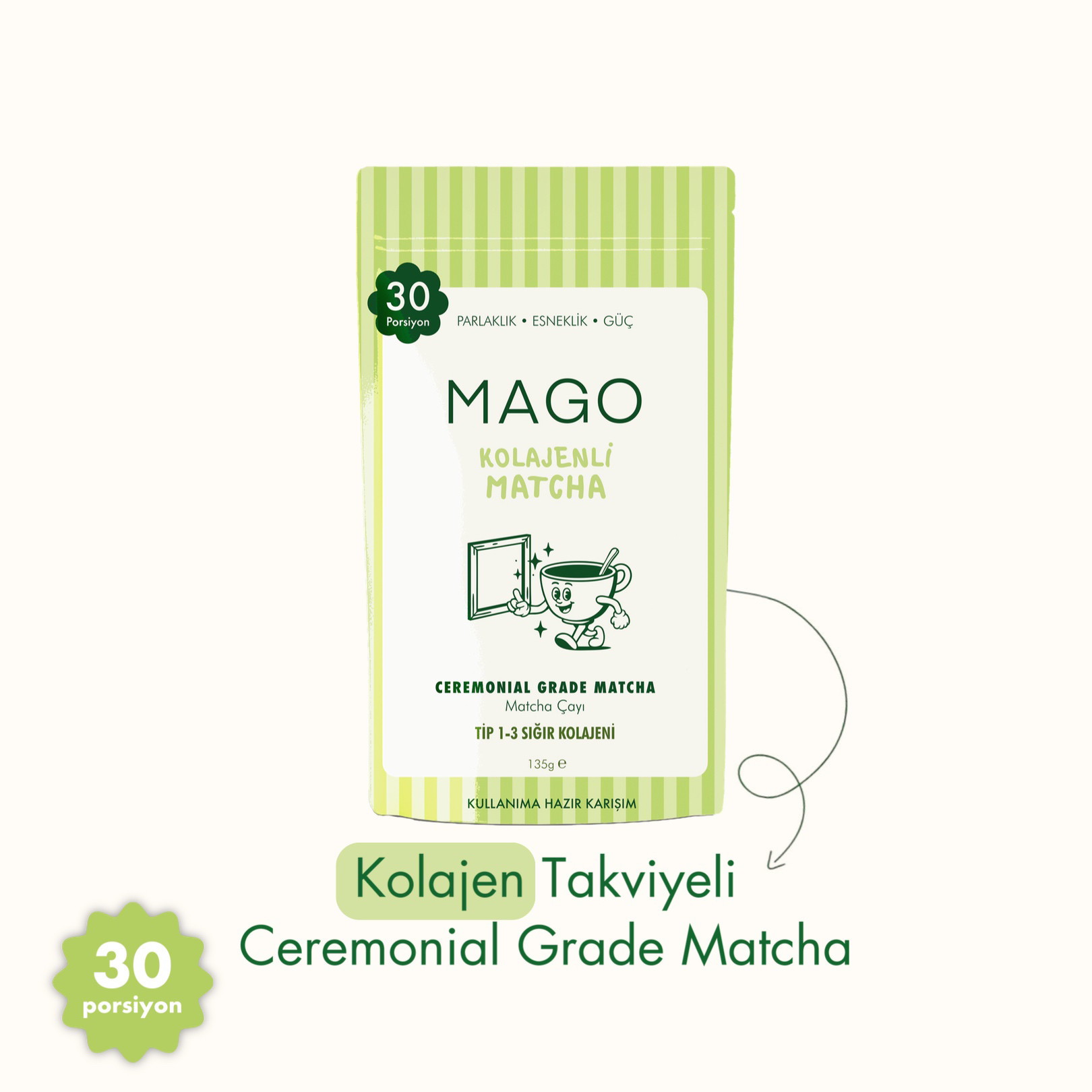Mago Matcha Facebook ad: Cildine yaptığın en lezzetli yatırım.