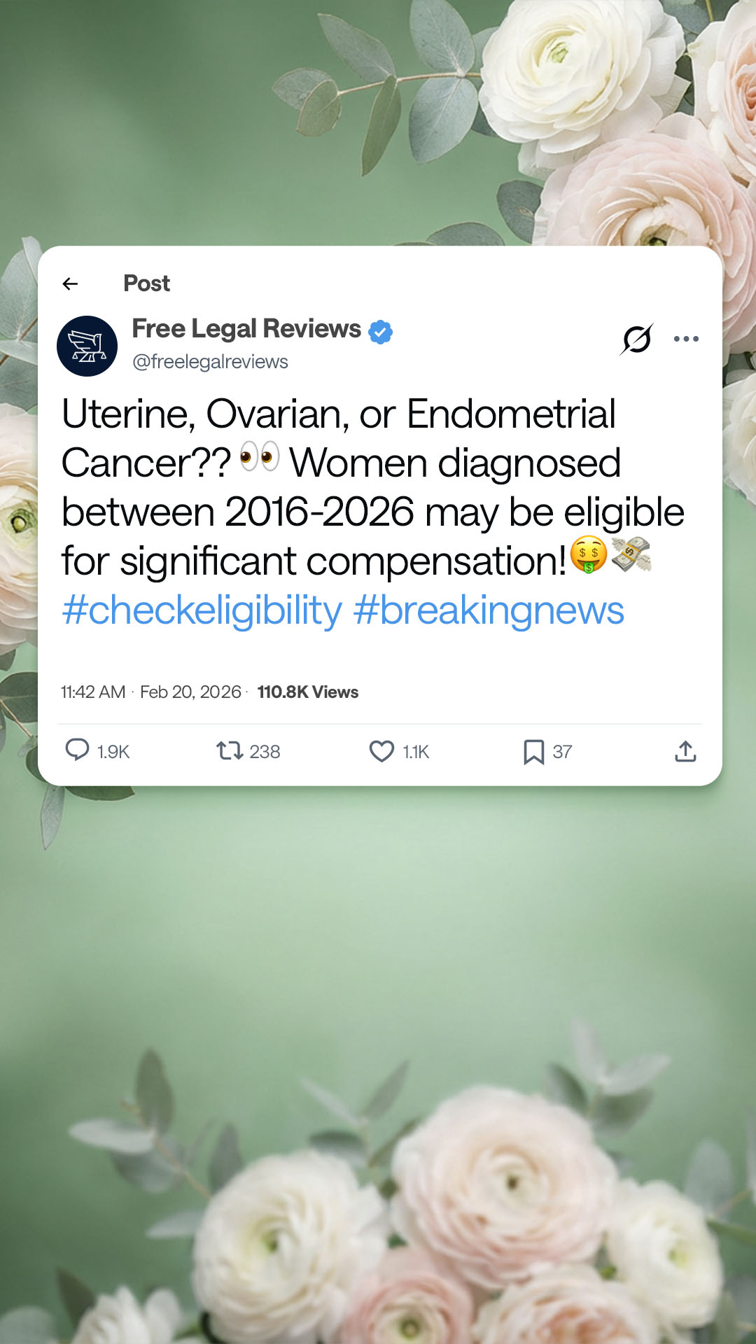 Free Legal Reviews Facebook ad