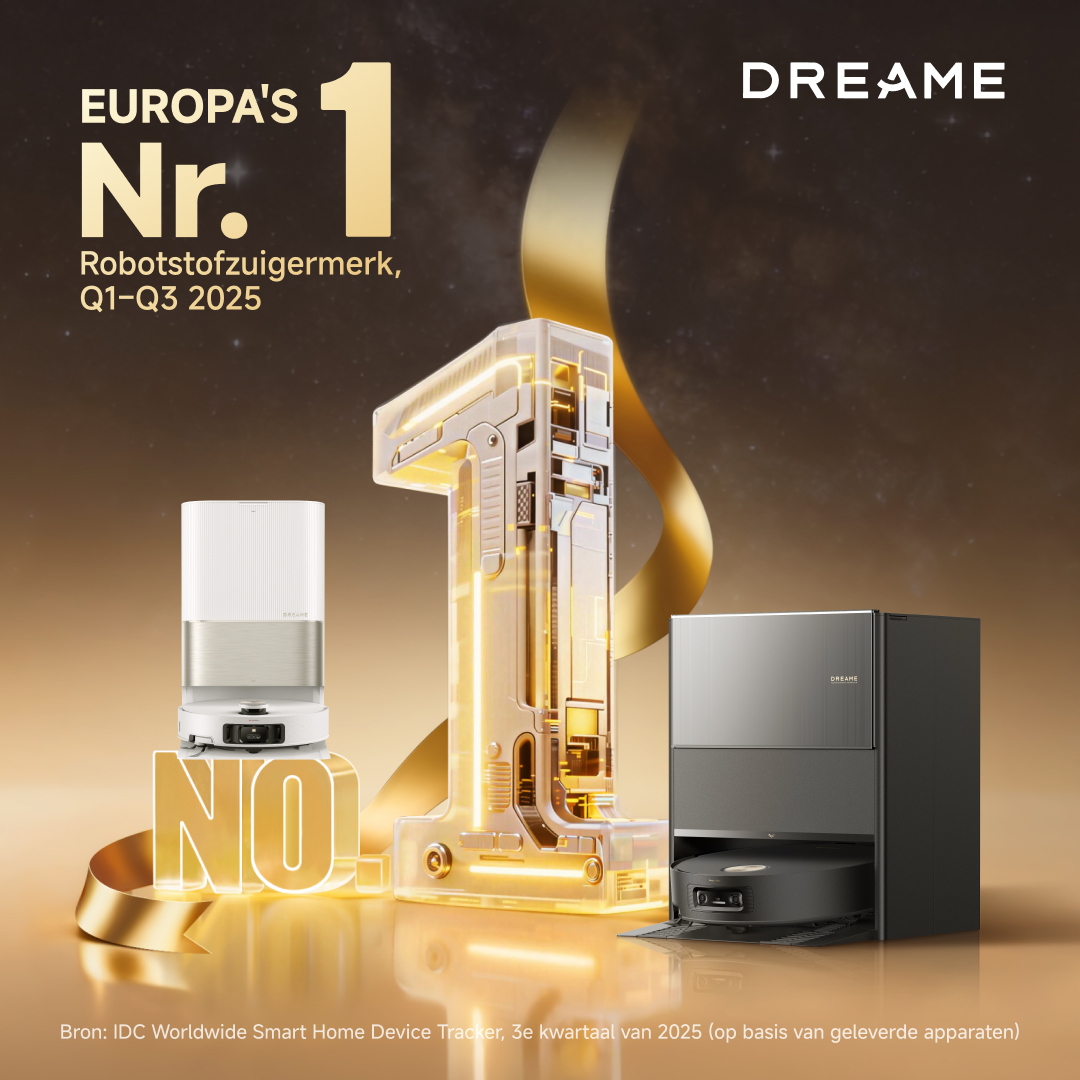 Dreame Belgium Facebook ad: Dreame is het nummer 1 robotstofzuigermerk in Europa.