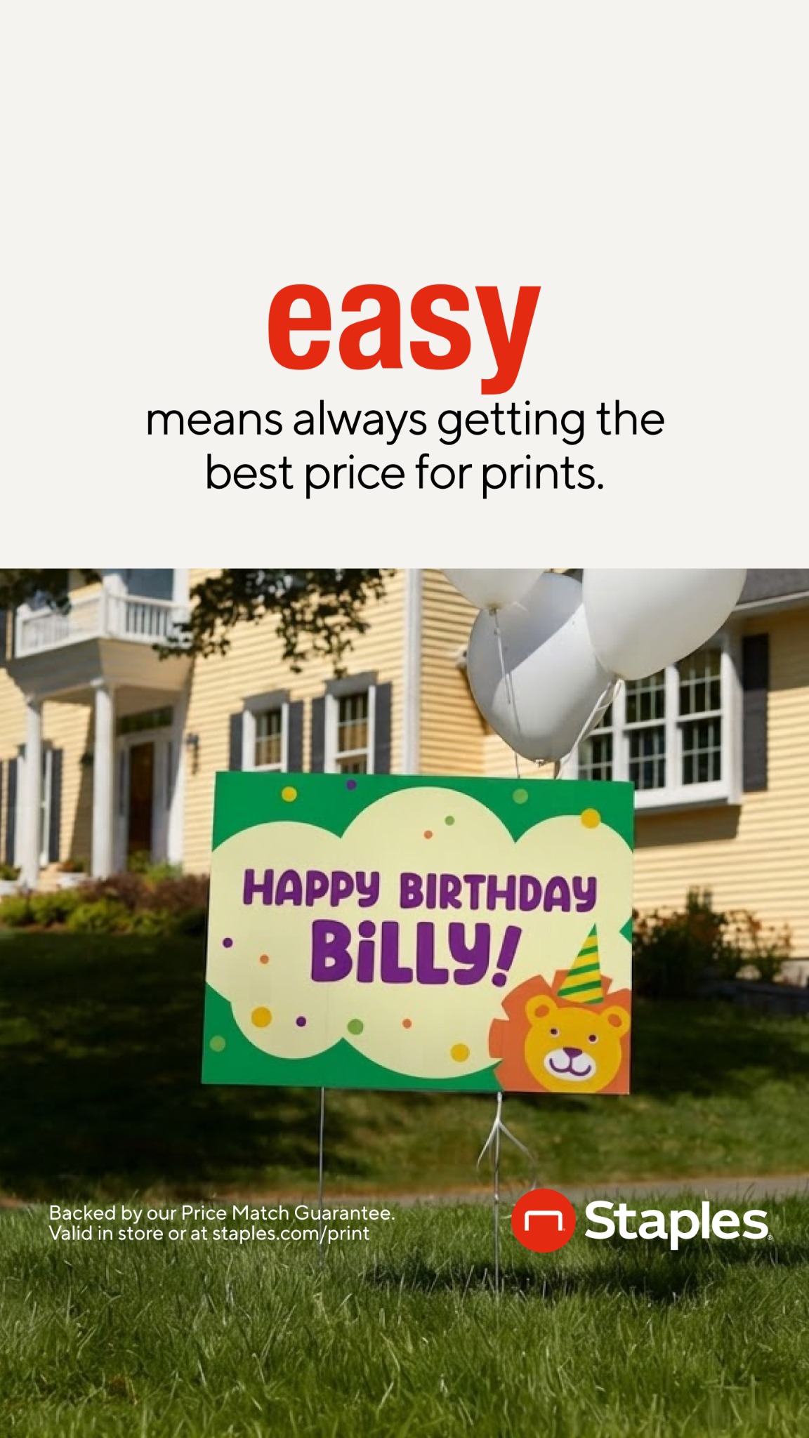Staples Facebook ad: We’ll beat any print quote