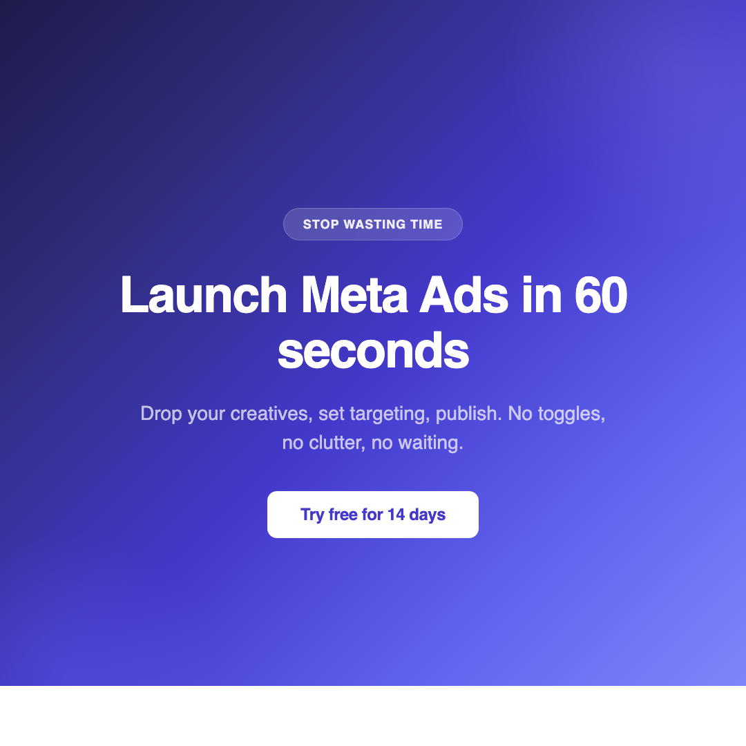 kapao Facebook ad: Launch Meta Ads in 60 Seconds