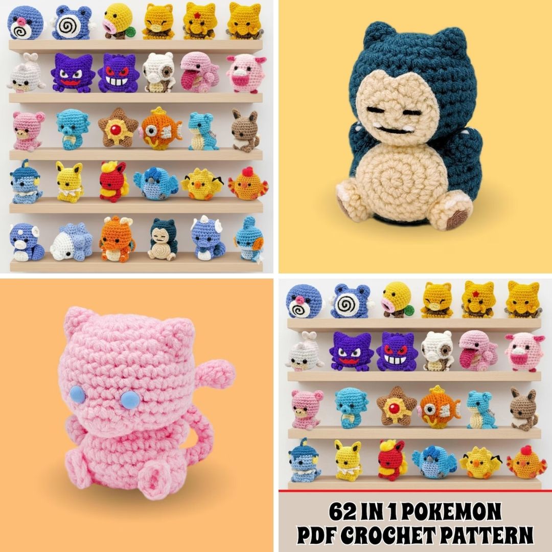 Crochetdesiign Facebook ad: 62 in 1 Mini Pokemon Crochet PDF
