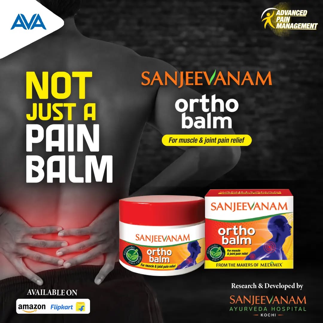 Sanjeevanam Ayurveda Hospital Facebook ad: Soothe Your Pain with Ortho Balm!