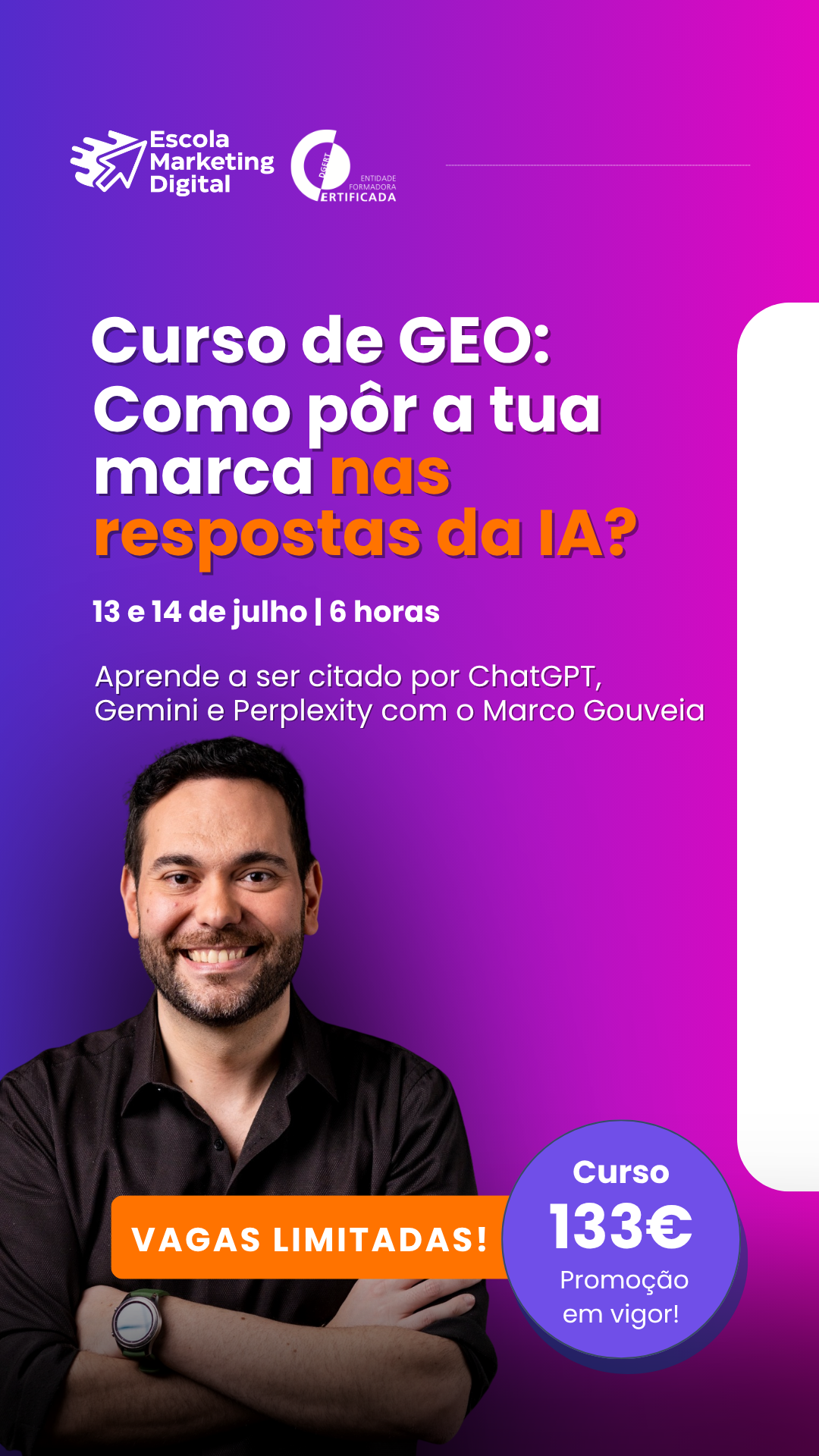 Escola de Marketing Digital Portugal Facebook ad