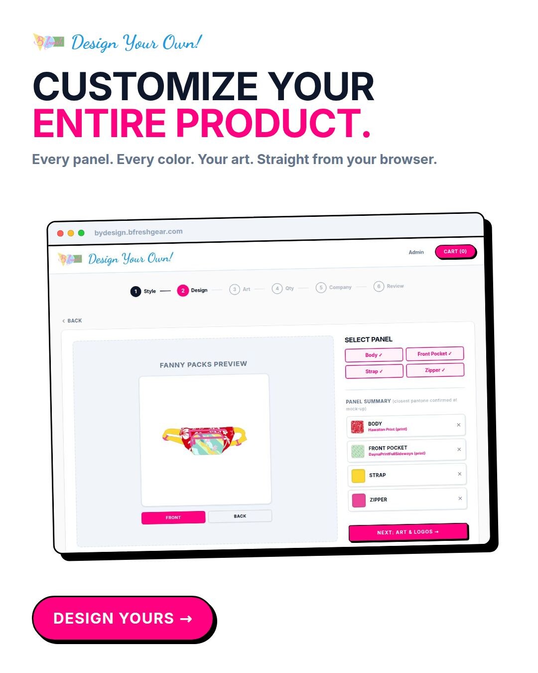 B Fresh Gear Facebook ad: Design Every Panel, Not Just a Logo