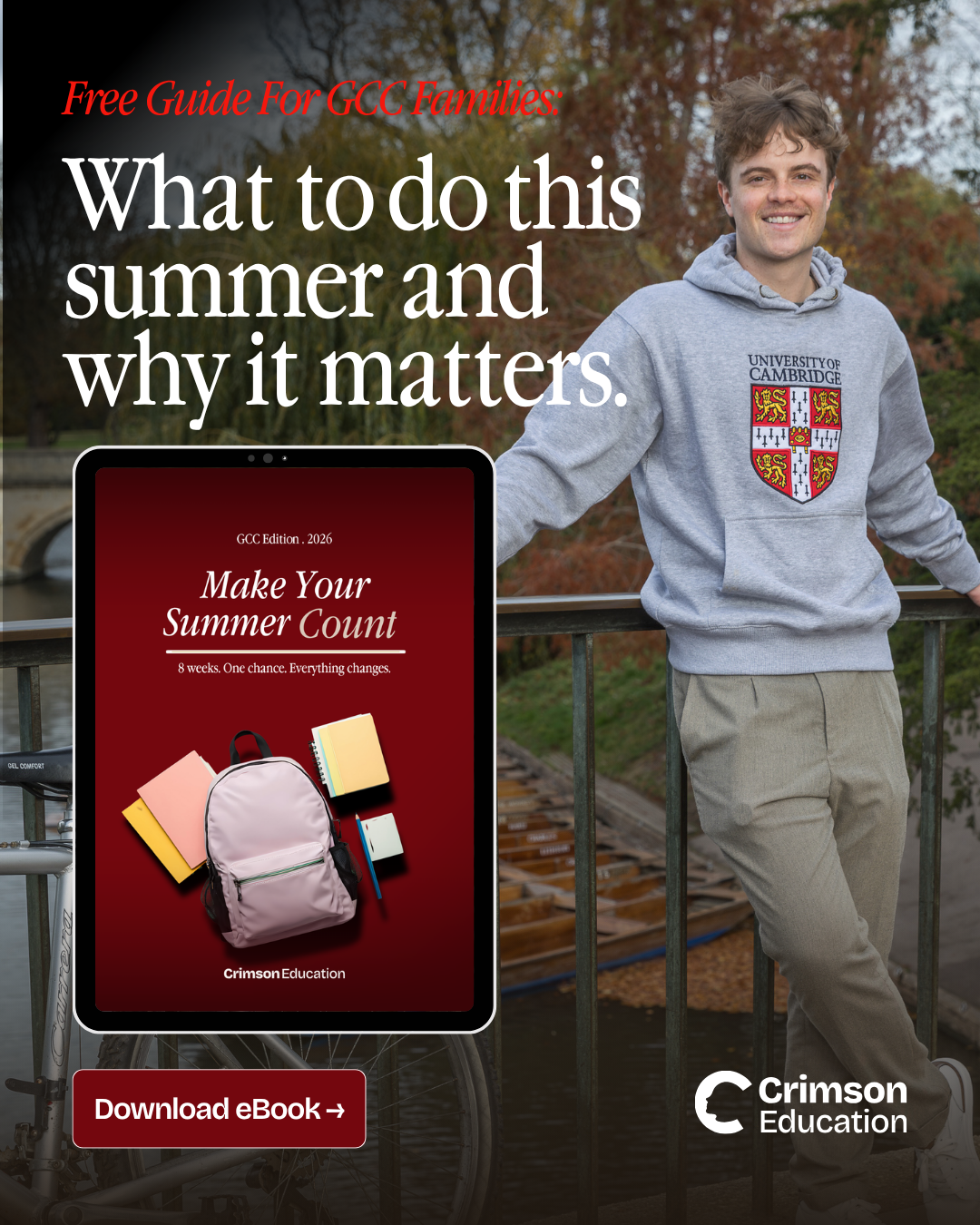 Crimson Education Facebook ad