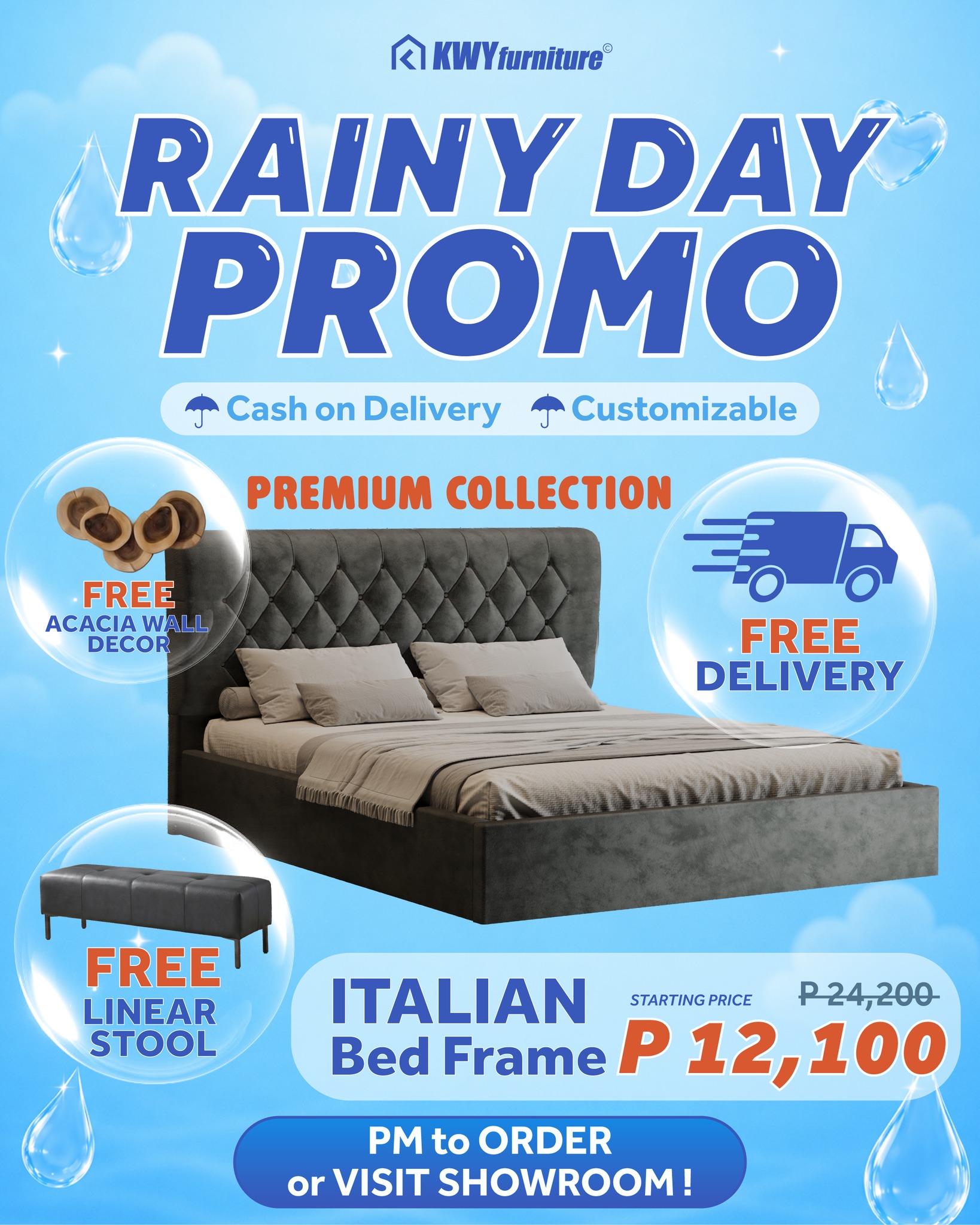 KWY Furniture Facebook ad: Italian Bed Frame