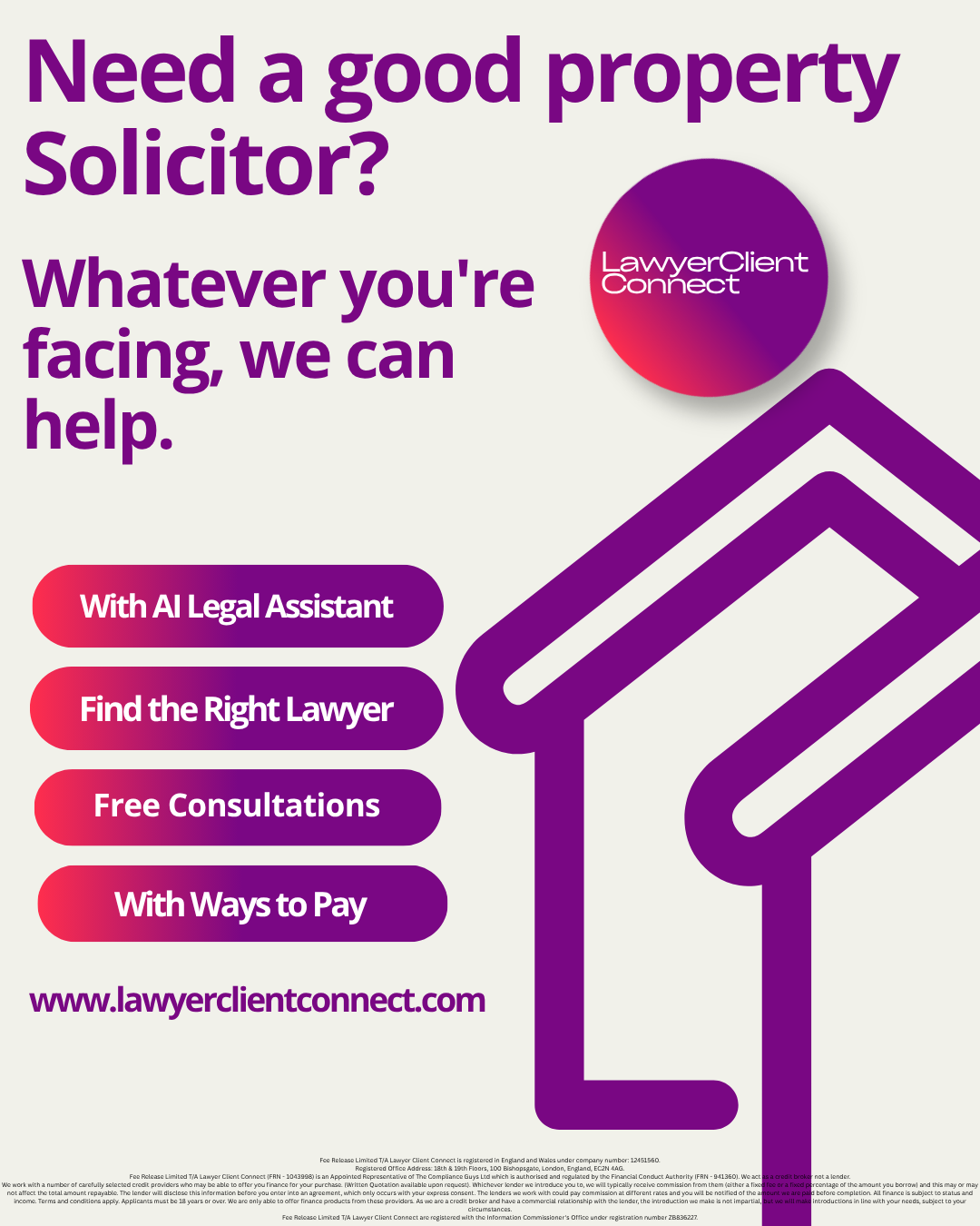 Lawyer Client Connect Facebook ad: Find a Lawyer & Pay Over Time | Lawyer Client Connect