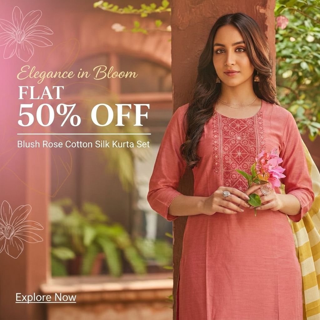Sakta.com Facebook ad: Elegant Co-ord Set in Linen Cotton