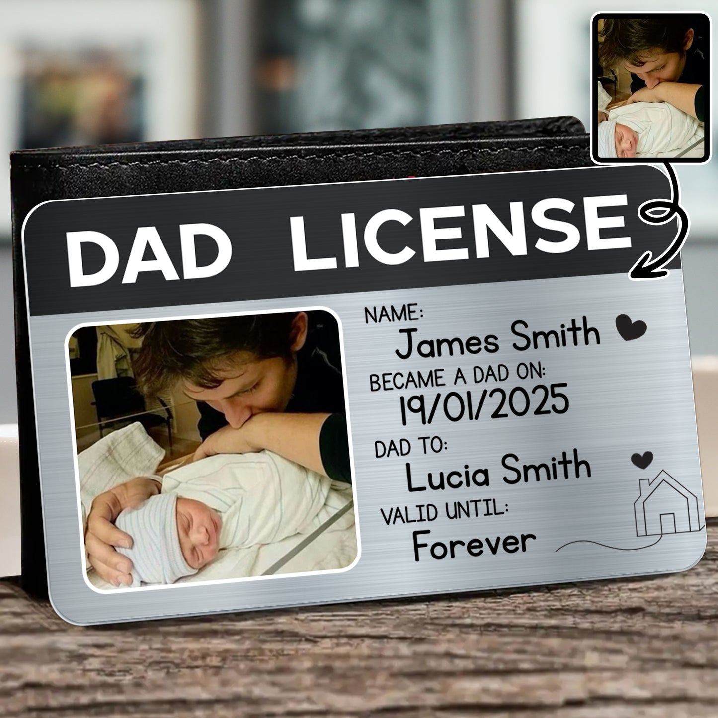 Finsift Facebook ad: Became A Dad On Personalized Wallet Card
