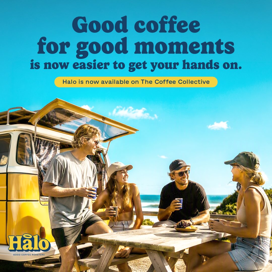 Halo Coffee NZ Facebook ad: Whether you’re headed to the beach, packing up…