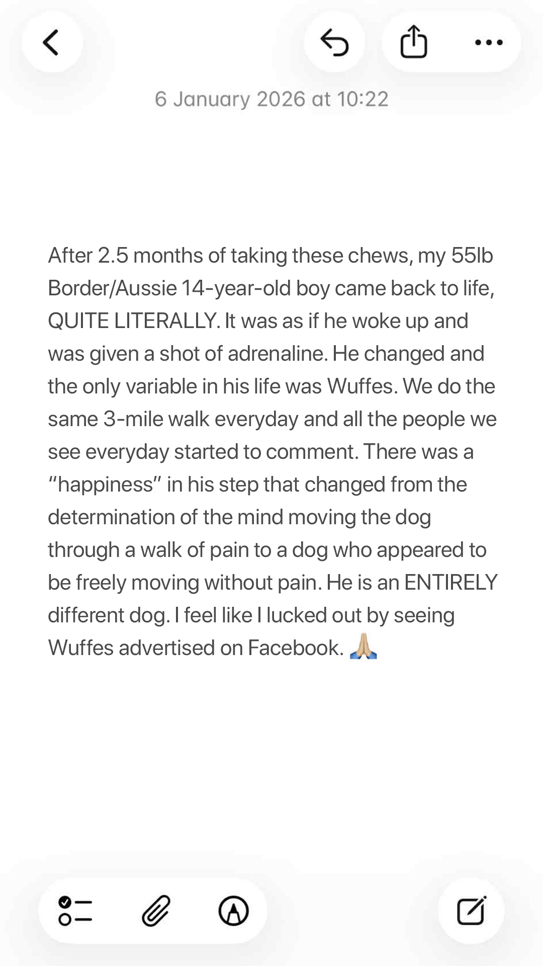 Wuffes Facebook ad