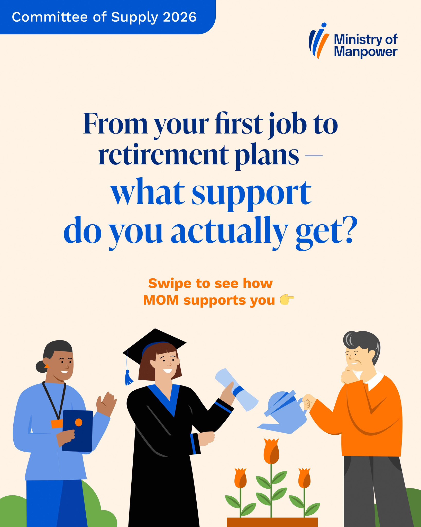 Singapore Ministry of Manpower Facebook ad: At MOM’s Committee of Supply Debate, we announced…