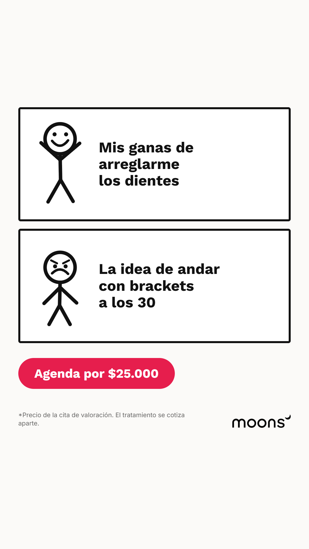 moons Facebook ad: Ortodoncia Sin Brackets