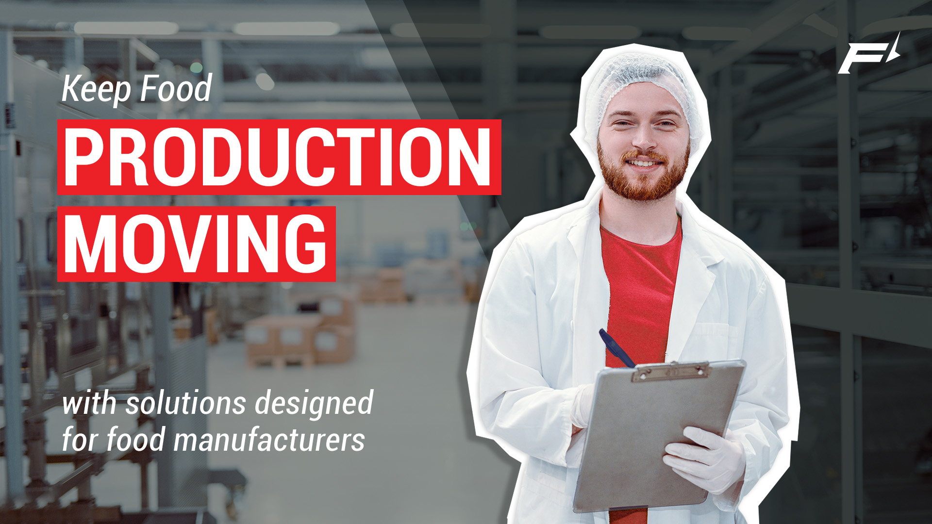 Fisher's Technology Facebook ad: Keep Food Production Moving