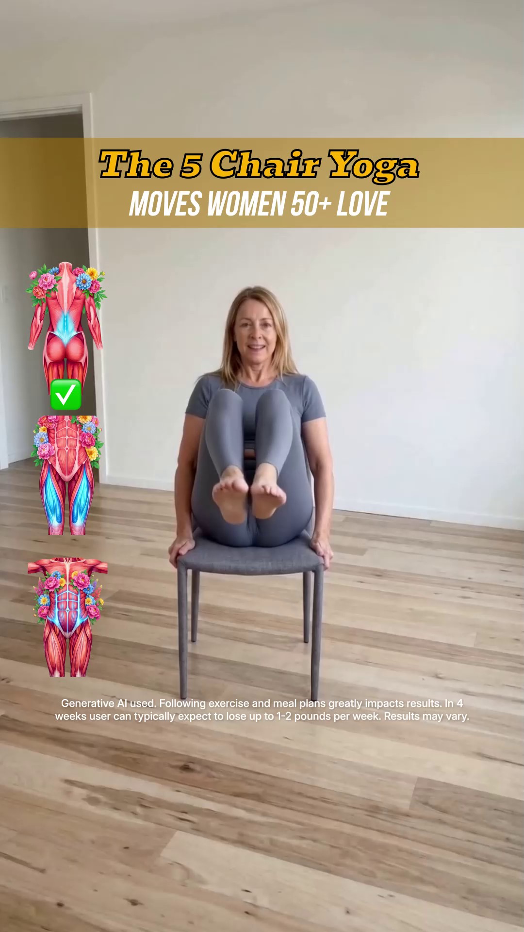 Tori Repa Facebook ad: Start Chair Yoga routine