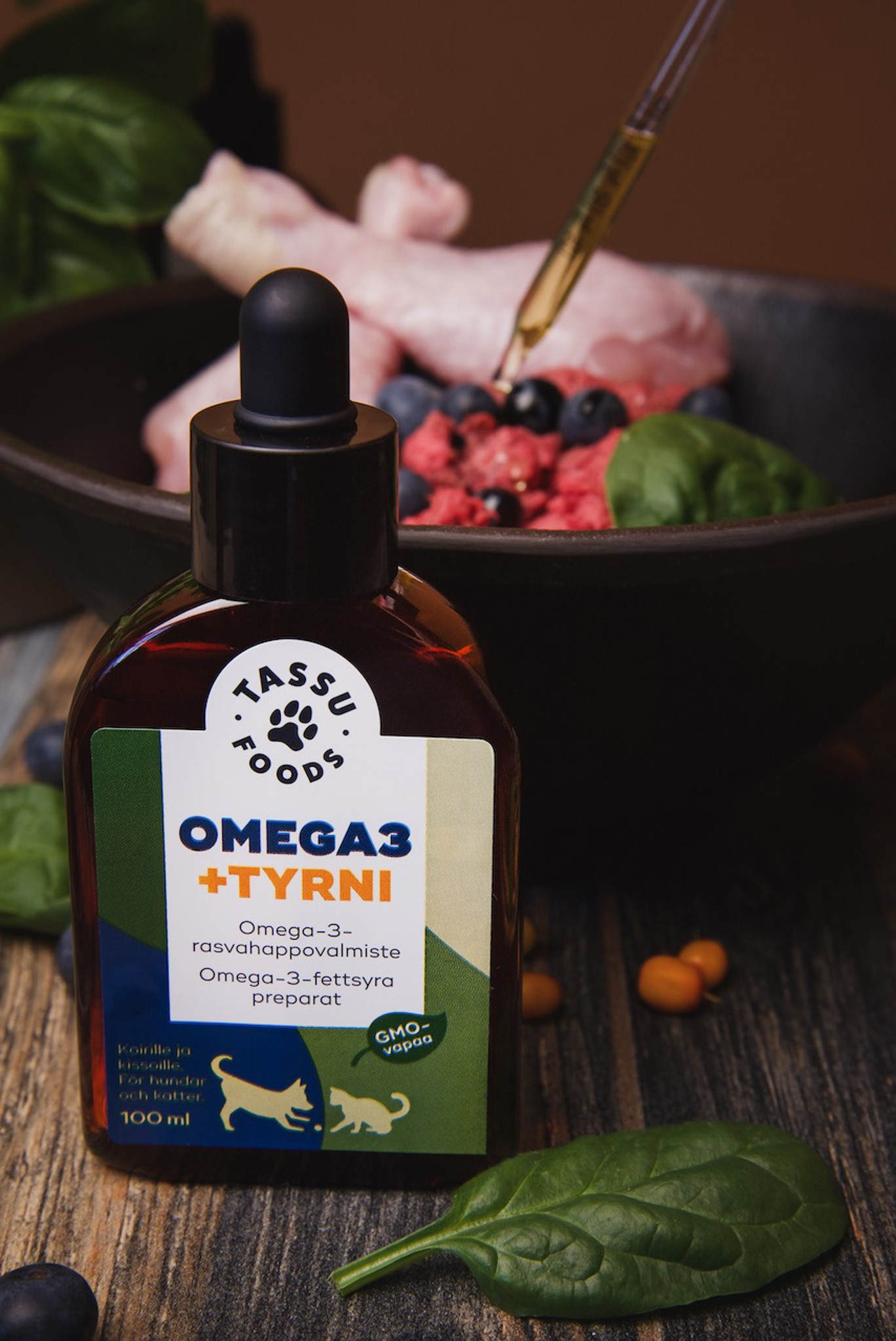 Tassufoods Facebook ad: Tilaa Omega-3 + tyrni
