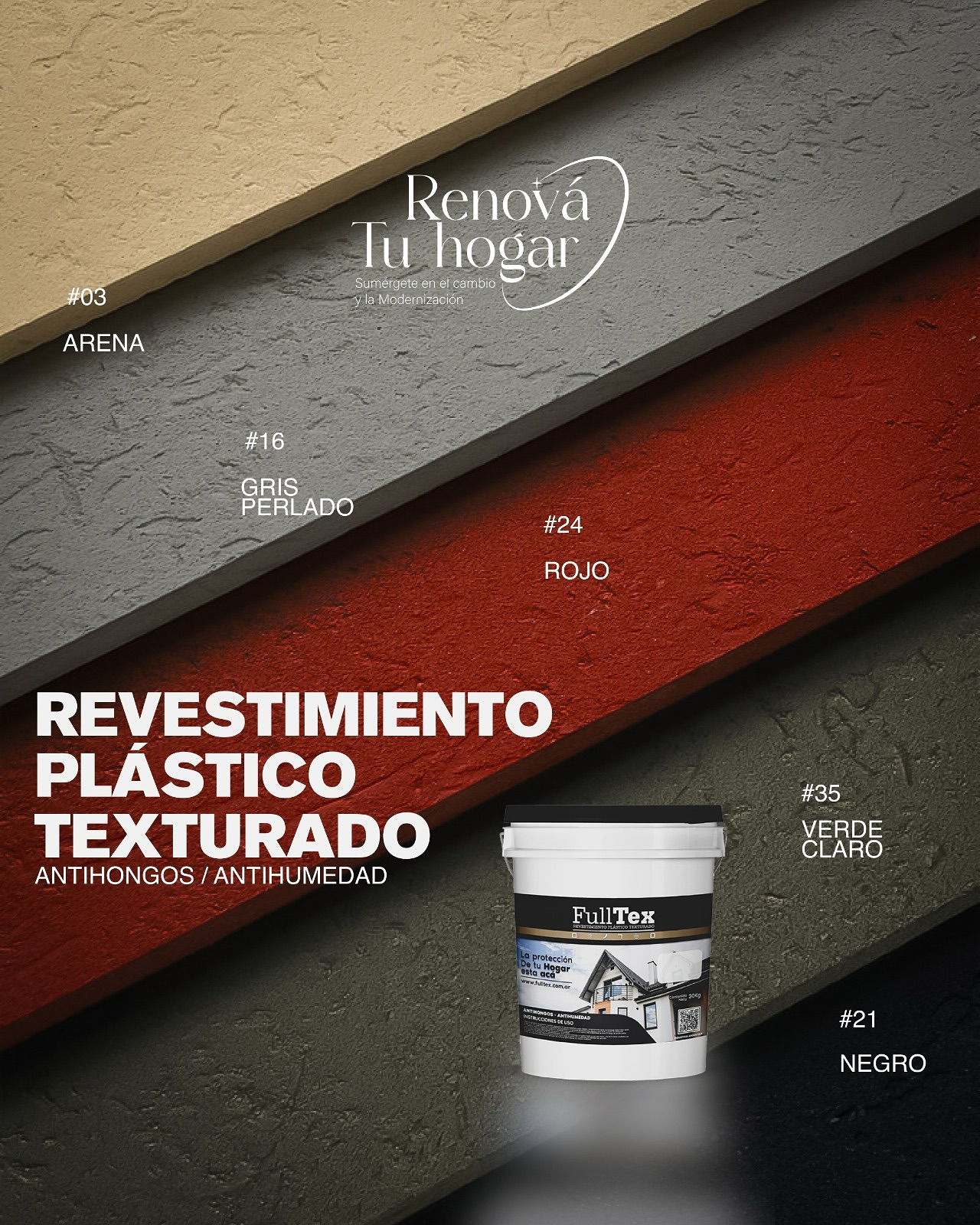 Fulltex revestimientos texturados Facebook ad: Tu casa, como nueva
