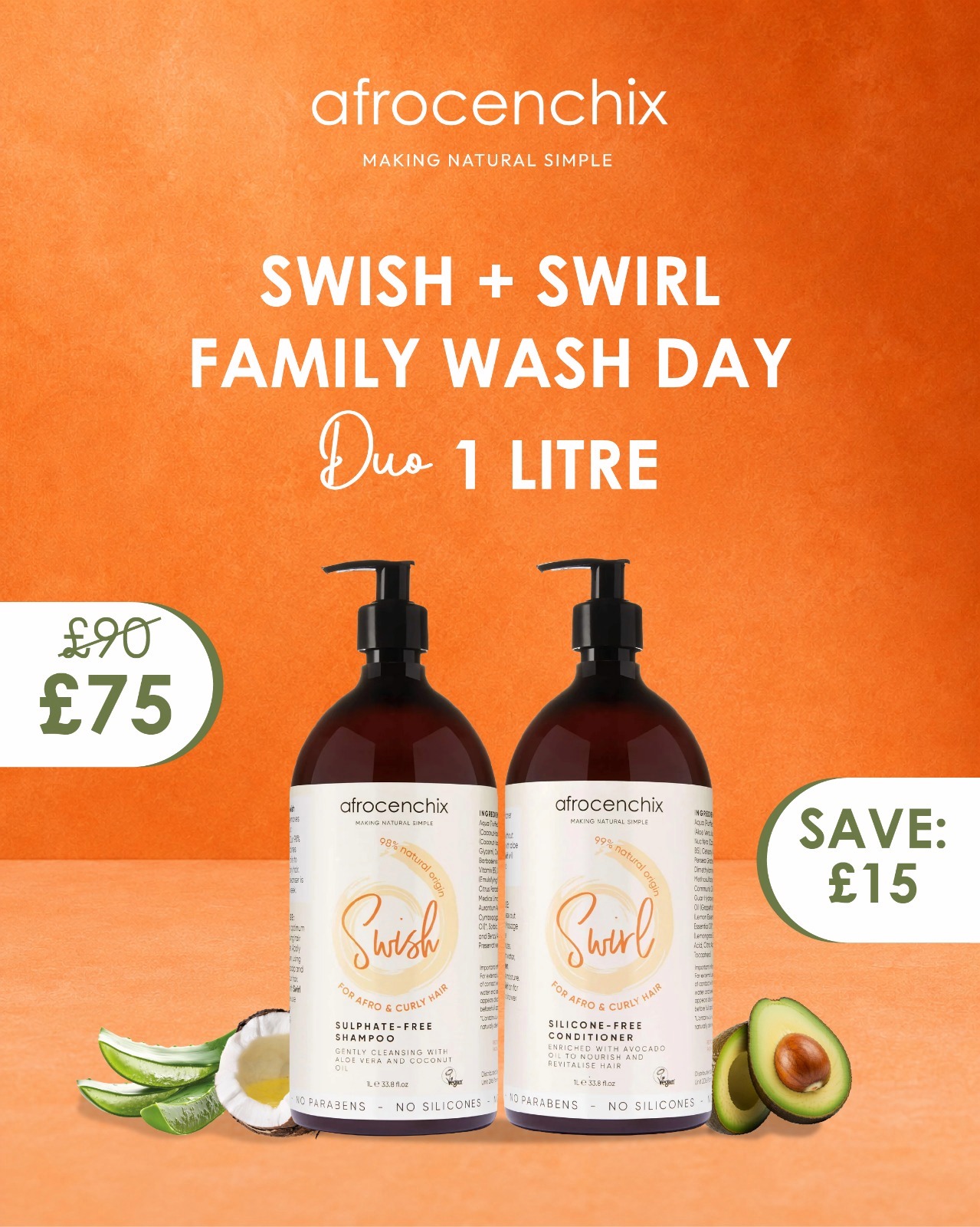 Afrocenchix Facebook ad: Wash day just got better value.