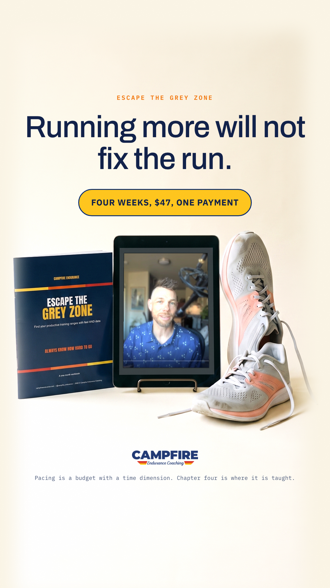 Campfire Endurance Coaching Facebook ad: The run did not fall apart