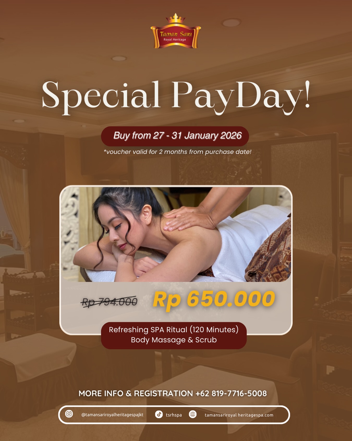 Taman Sari Royal Heritage Spa Facebook ad: Taman Sari Royal Heritage Spa | Instagram, TikTok | Linktree