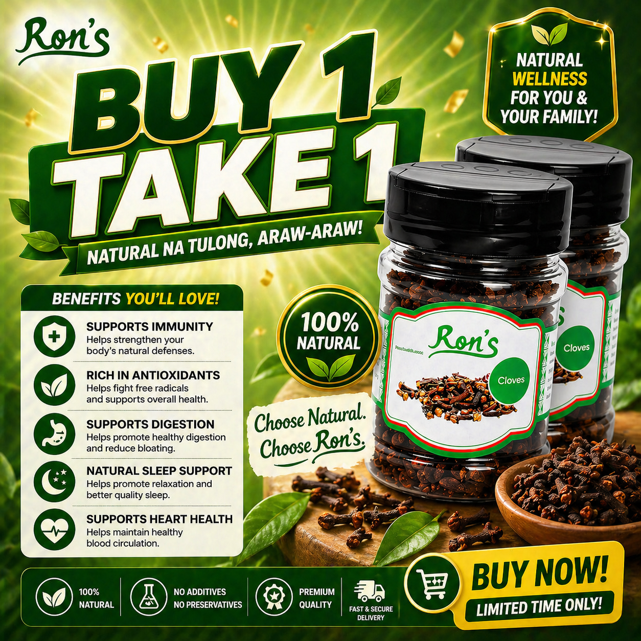 Ron's Cloves Tea Facebook ad