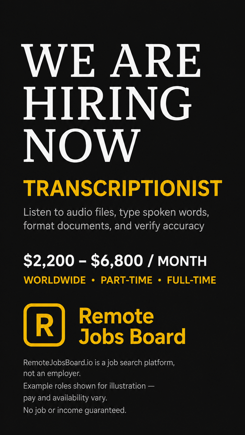 Remote Jobs Board - Work From Anywhere Facebook ad