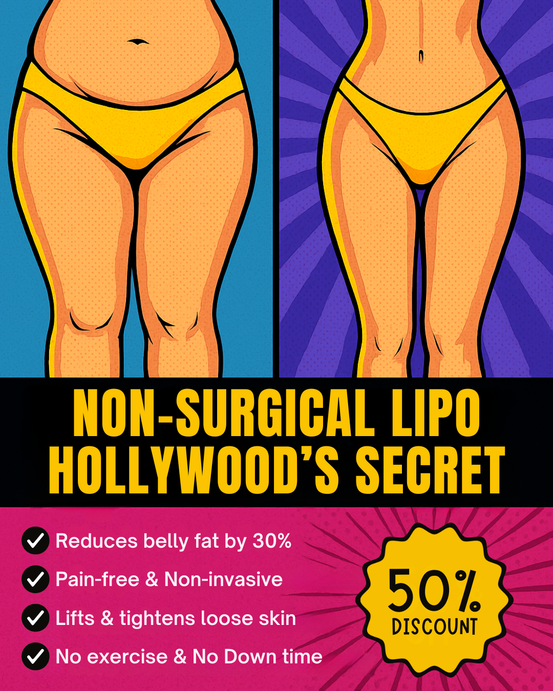 Autumn Rose Hair & Beauty Facebook ad: 50% OFF Body Sculpting