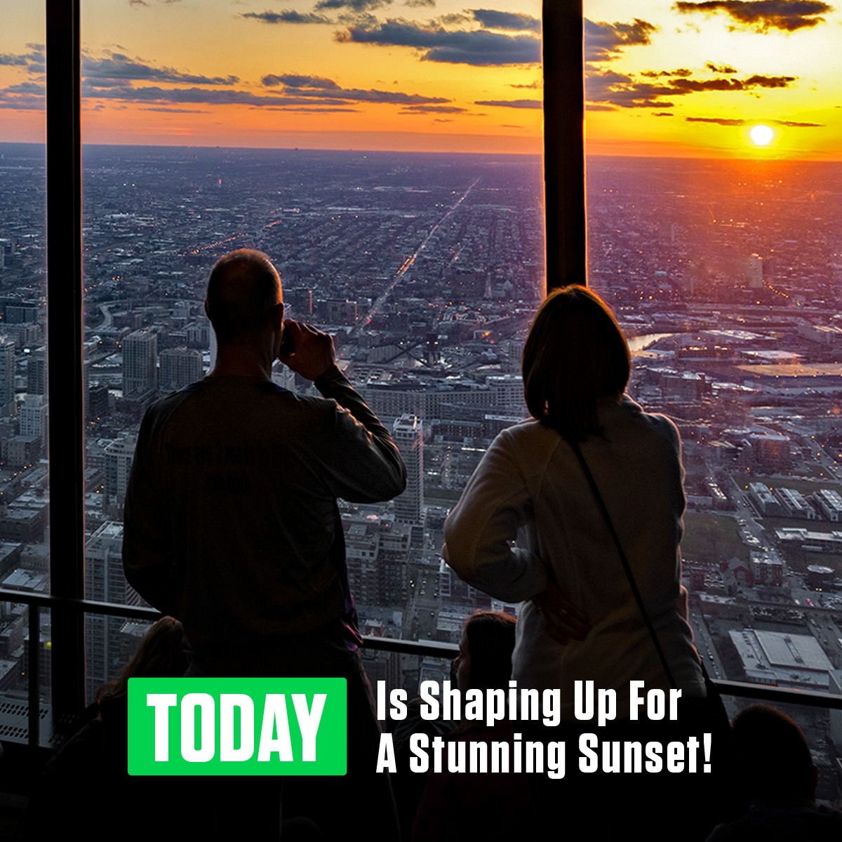 360 CHICAGO Facebook ad: Have You Checked the Weather? Join Us at Sunset!