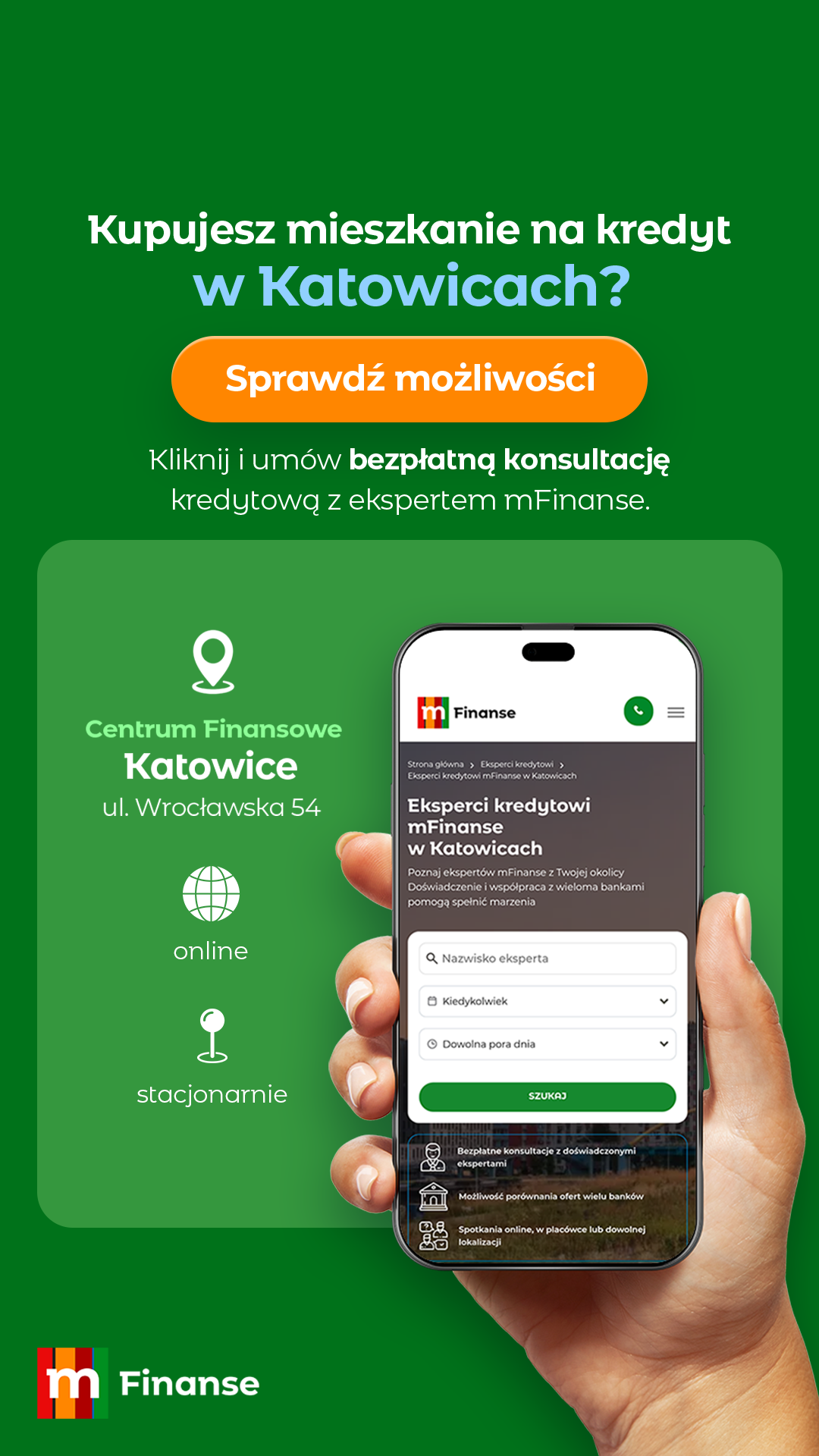 mFinanse Facebook ad: Znajdź eksperta kredytowego