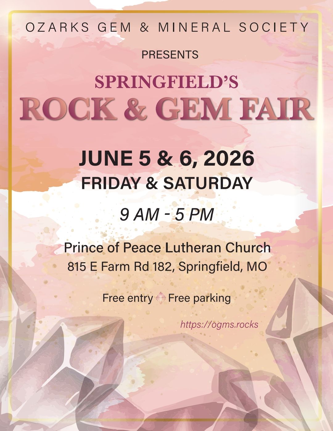 Ozarks Gem & Mineral Society Facebook ad: Rock, Gem & Mineral Fair