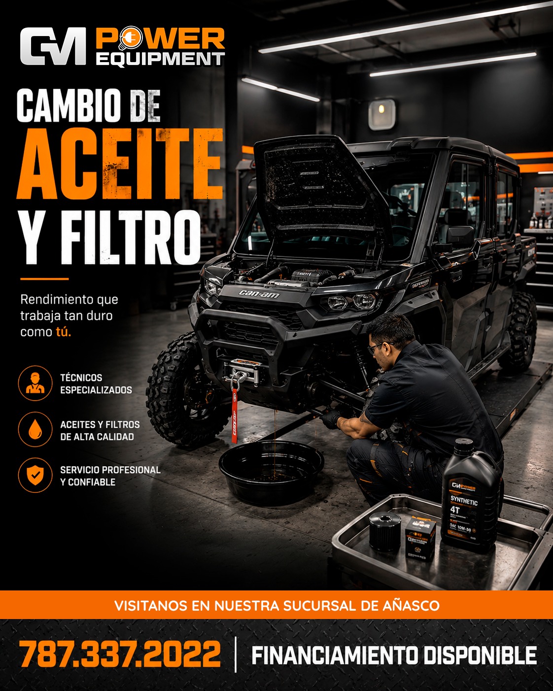 GM Power Equipment Facebook ad: ¡Dale a tu vehículo el mantenimiento que necesita!