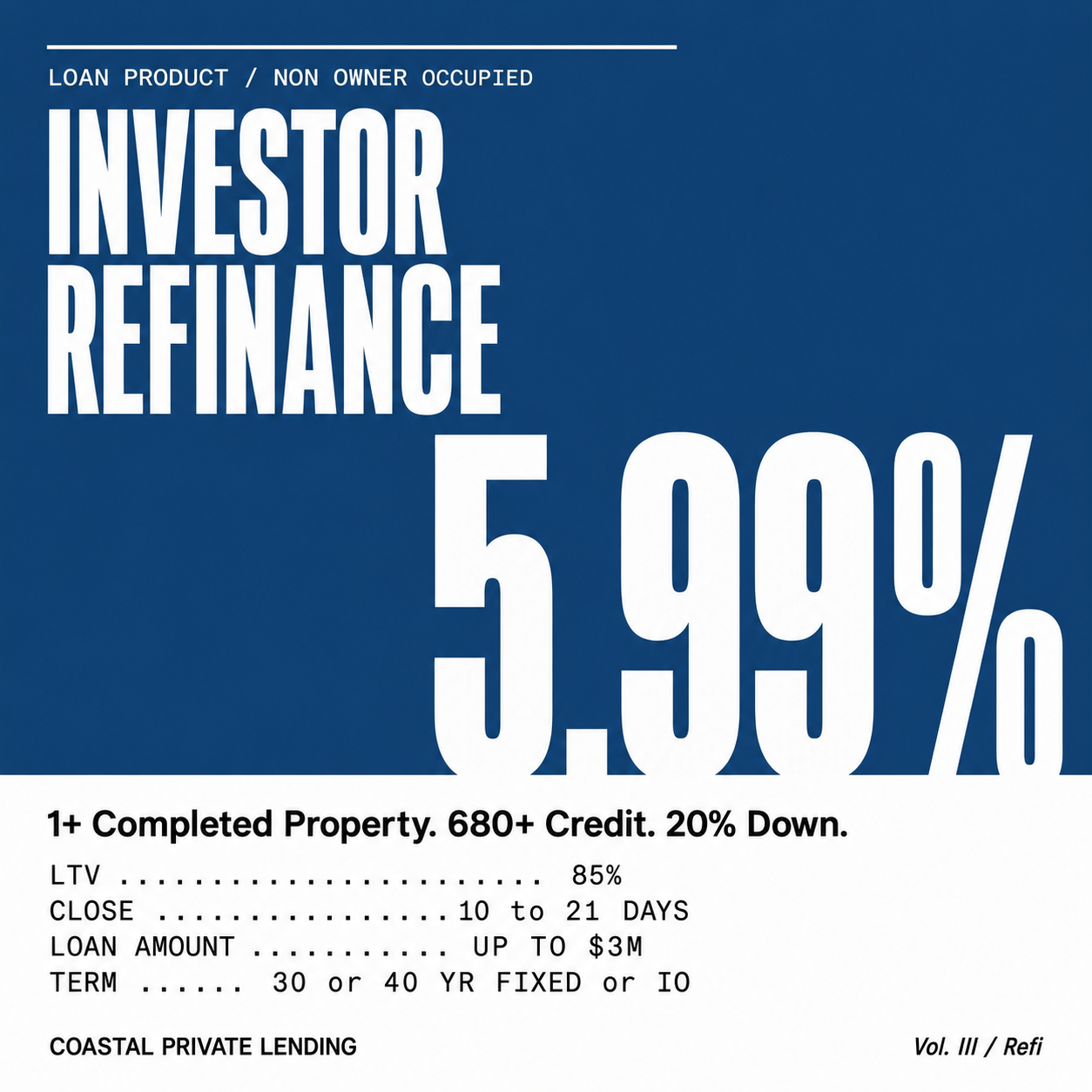 Coastal Private Lending Facebook ad from Jul 28, 2026