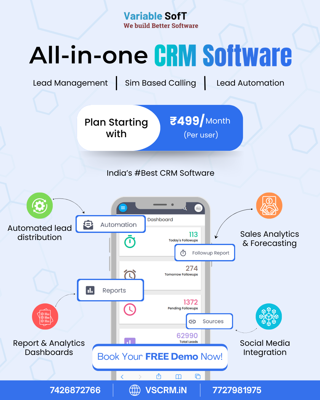 Variable Soft Facebook ad: Book FREE Demo