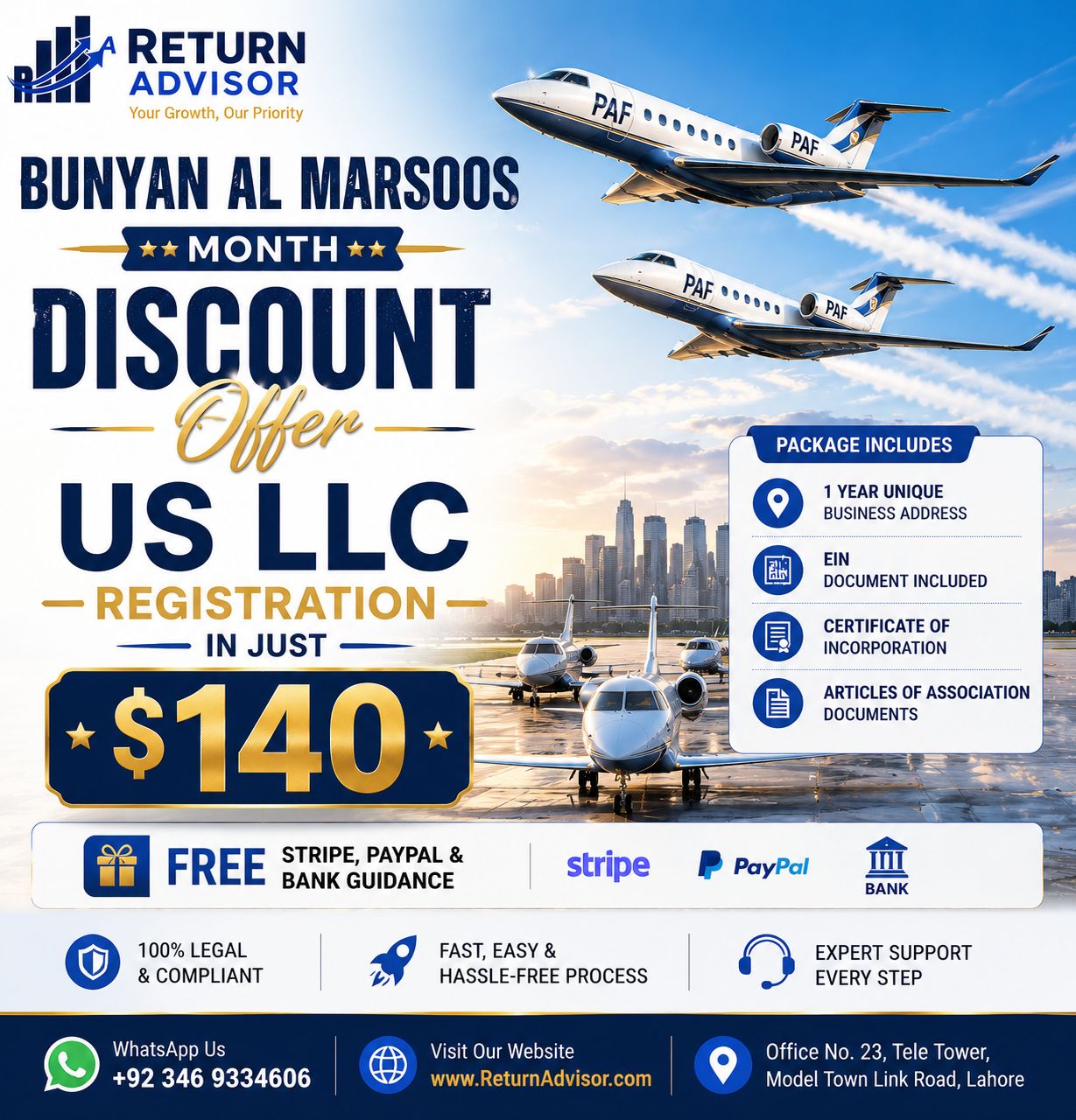 Return Advisor Facebook ad: USA LLC Registration | Return Advisor