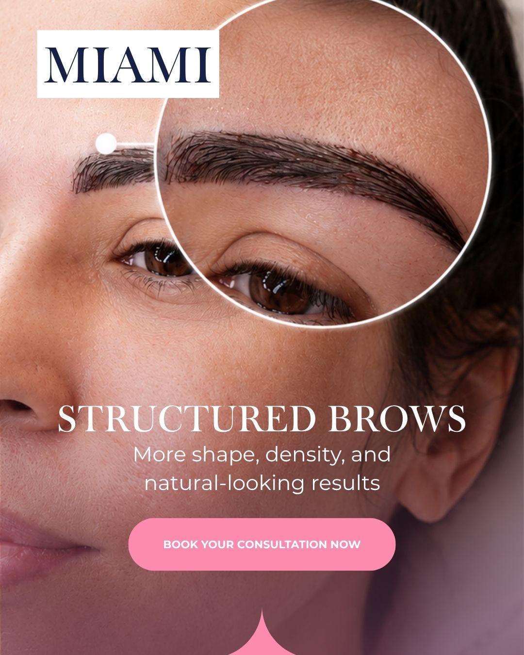 Huka Cosmetic Center Miami Facebook ad: Natural Brow Enhancement