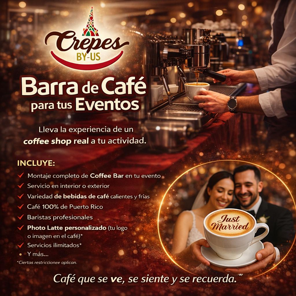 Crepes by Us Facebook ad: ¡Hacer café lo hace cualquiera.