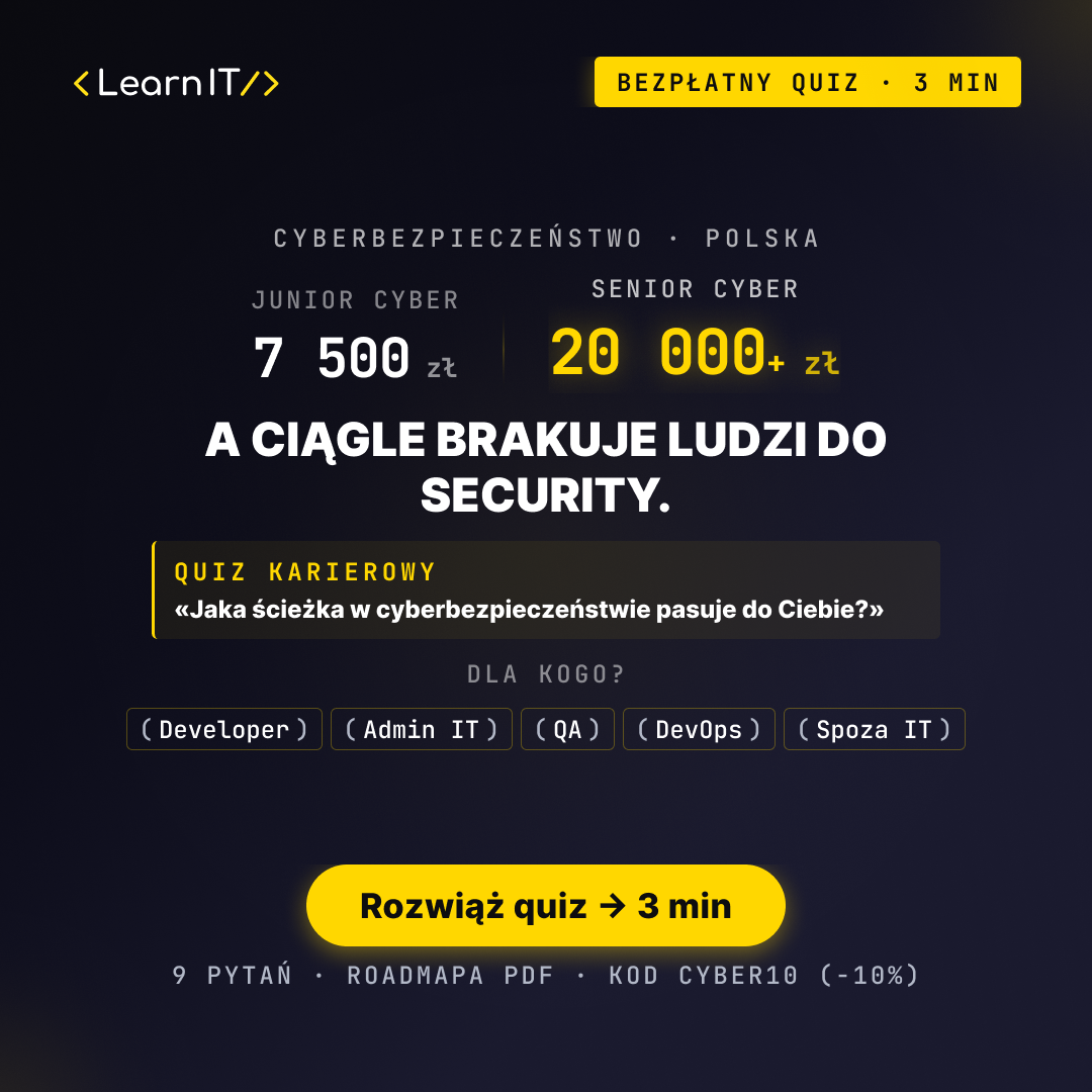 Learnit Polska Facebook ad: Сzy Cybersecurity to kierunek dla Ciebie?