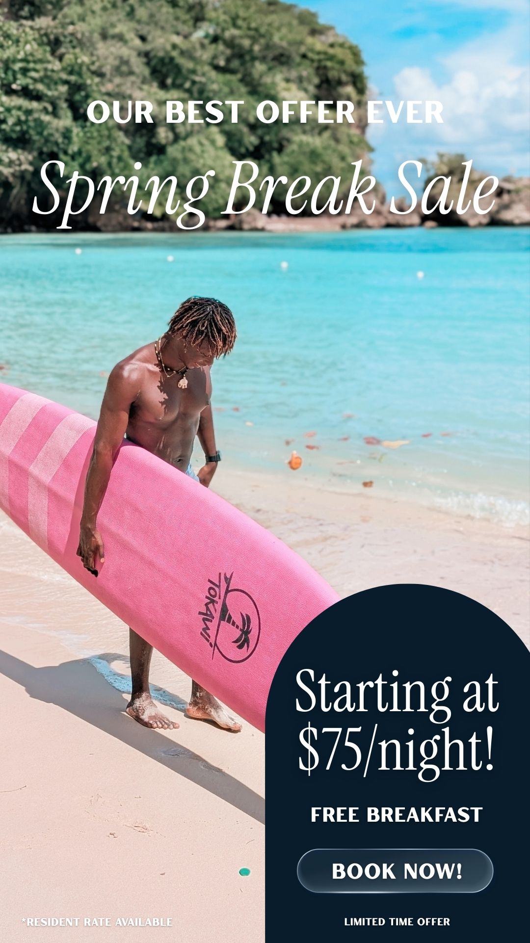 Great Huts resort Facebook ad: All-Inclusive Add-on: $80/Day