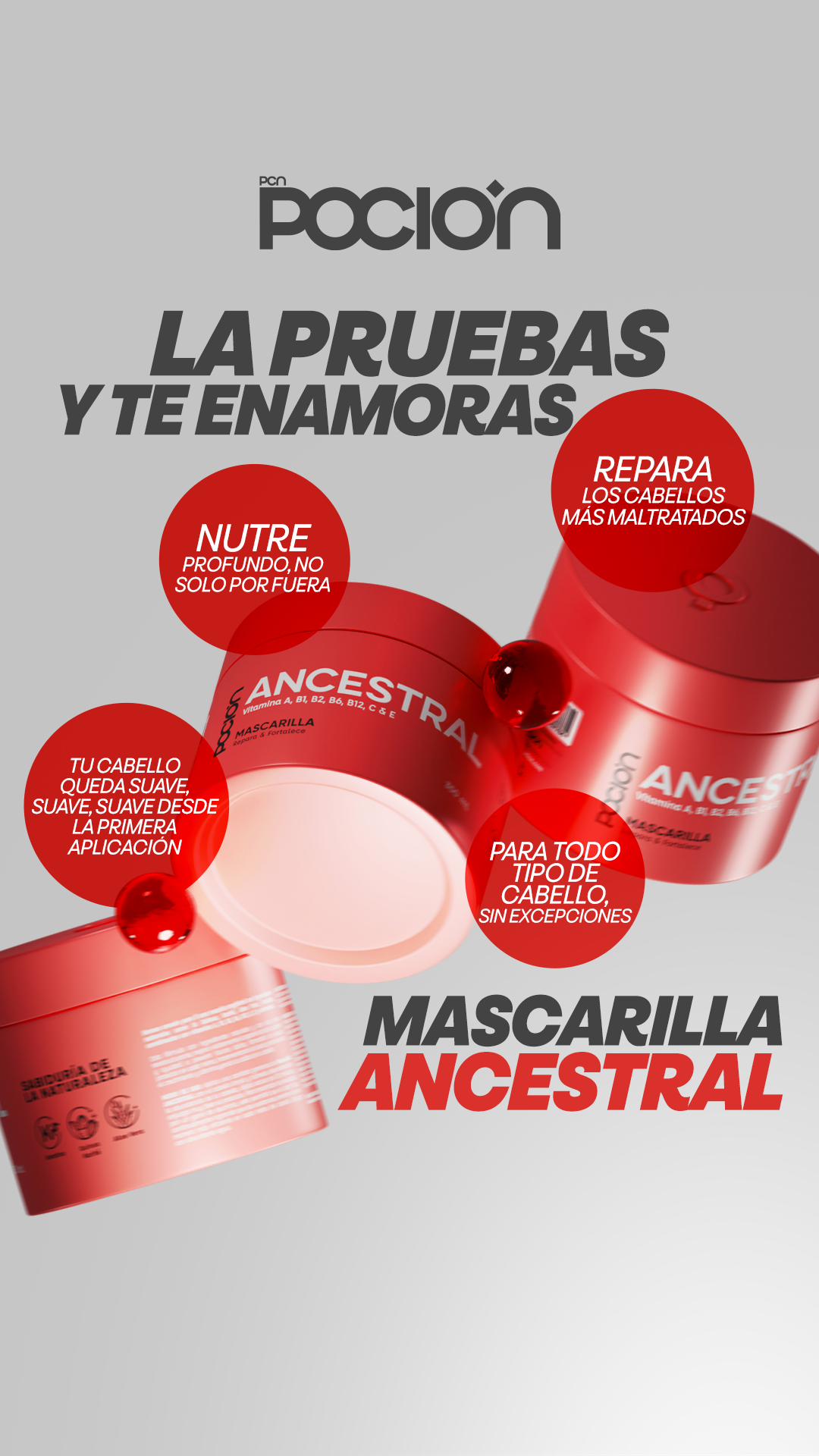 La Pocion Facebook ad: El primer paso hacia un cabello reparado empieza aquí