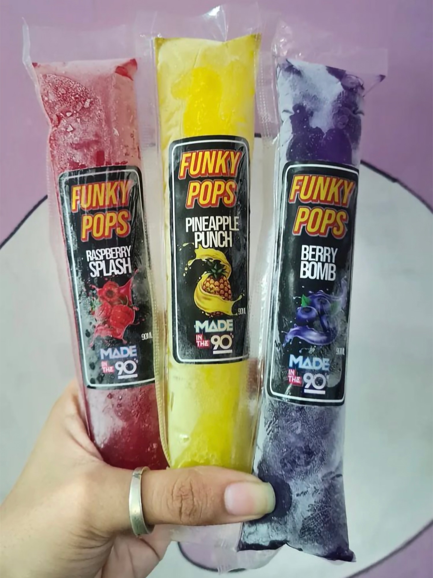 Funky Ice Pops Facebook ad: Throat Friendly. Kid Approved.