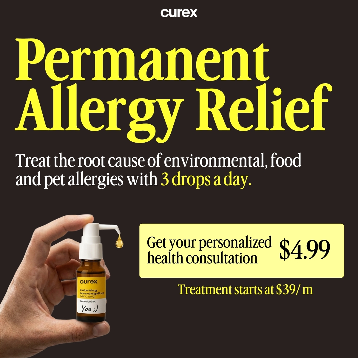 Curex Allergy Facebook ad