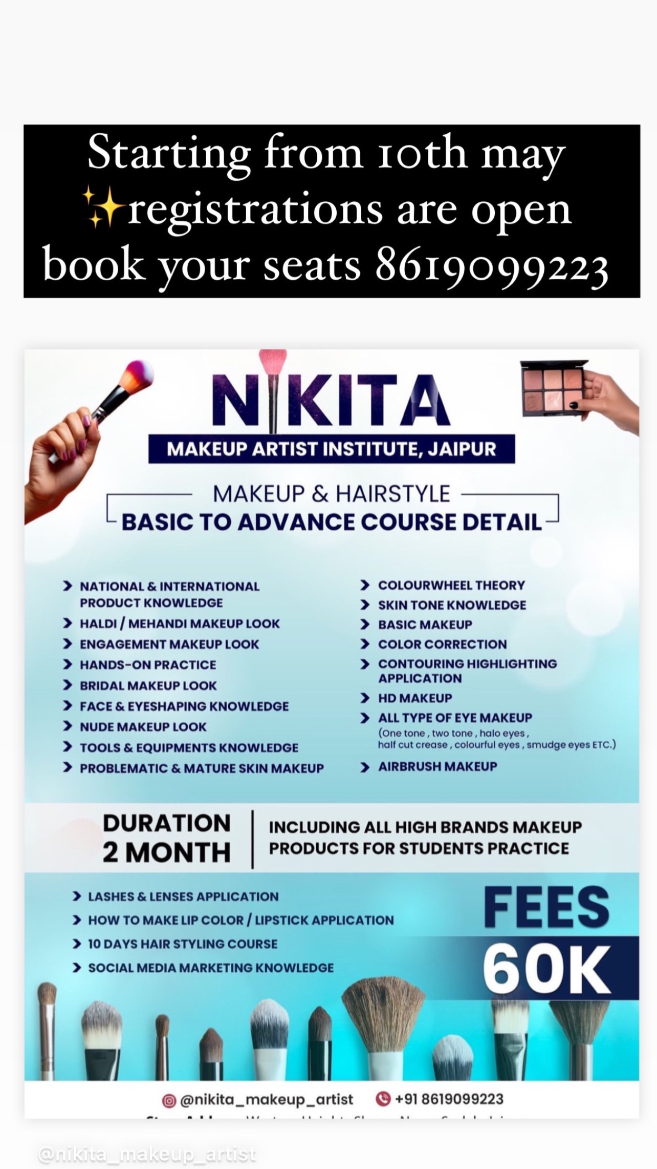 Nikita Makeup Artist Facebook ad