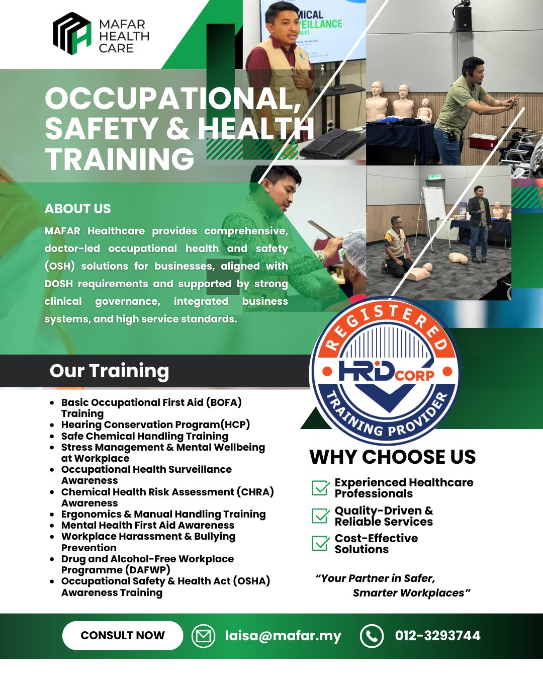 Mafar Healthcare Facebook ad: Syarikat Sedang Mencari Training OSH yang Lengkap, Patuh…