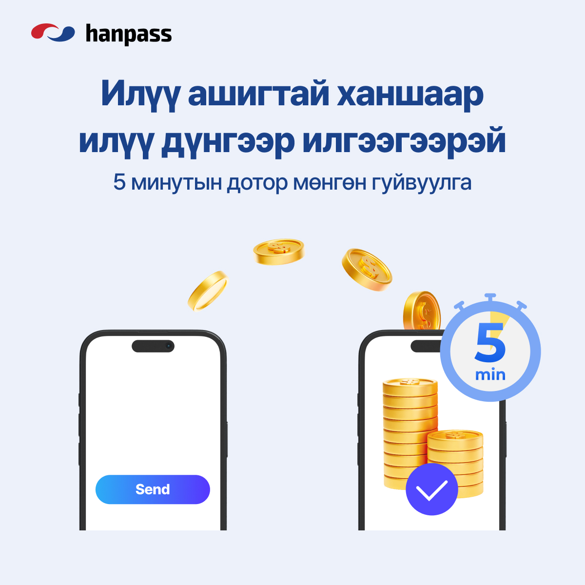 Hanpass Remittance Mongolia Facebook ad: Одоо ханш шалгах